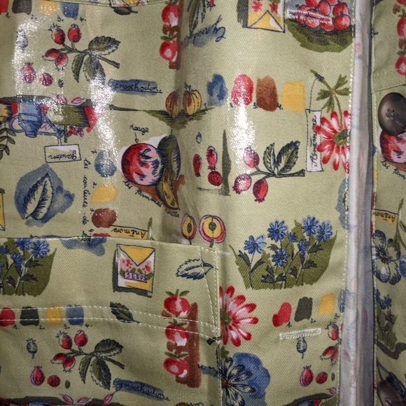 Vintage Marisa Canvas Rain Jacket Garden Design Raincoat - Picture 2 of 7